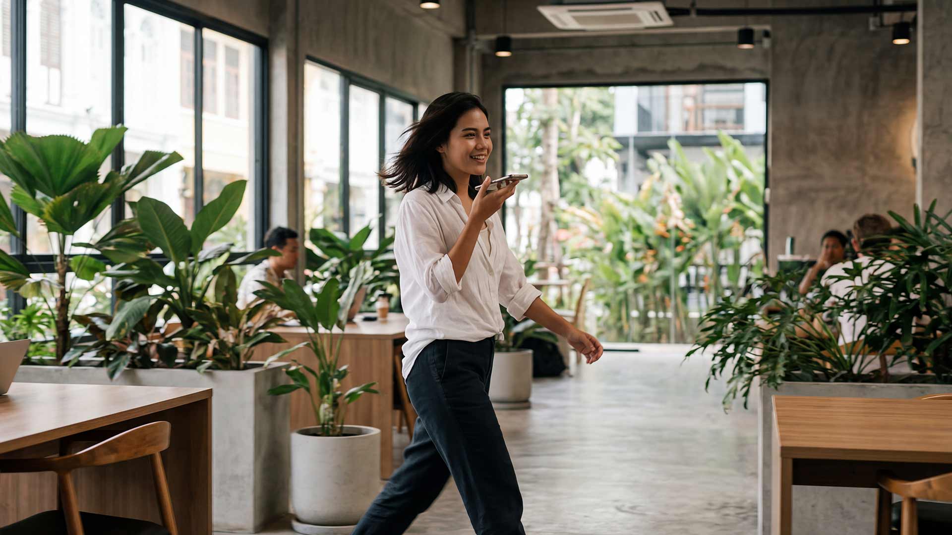 Content strategist reviewing SEO page structure in Phuket coworking space